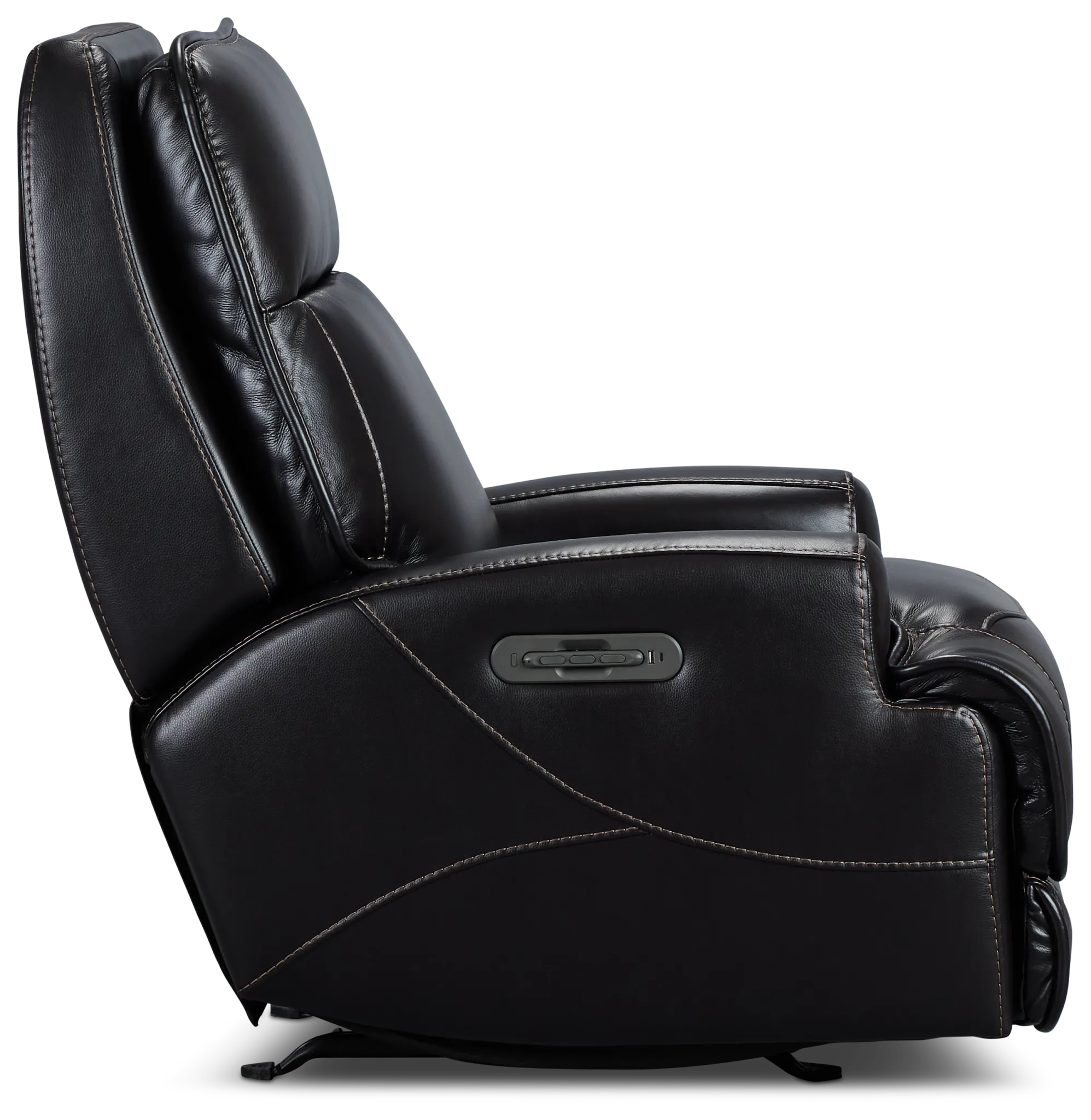 Casey Black Lthr/vinyl Power Rocker Recliner