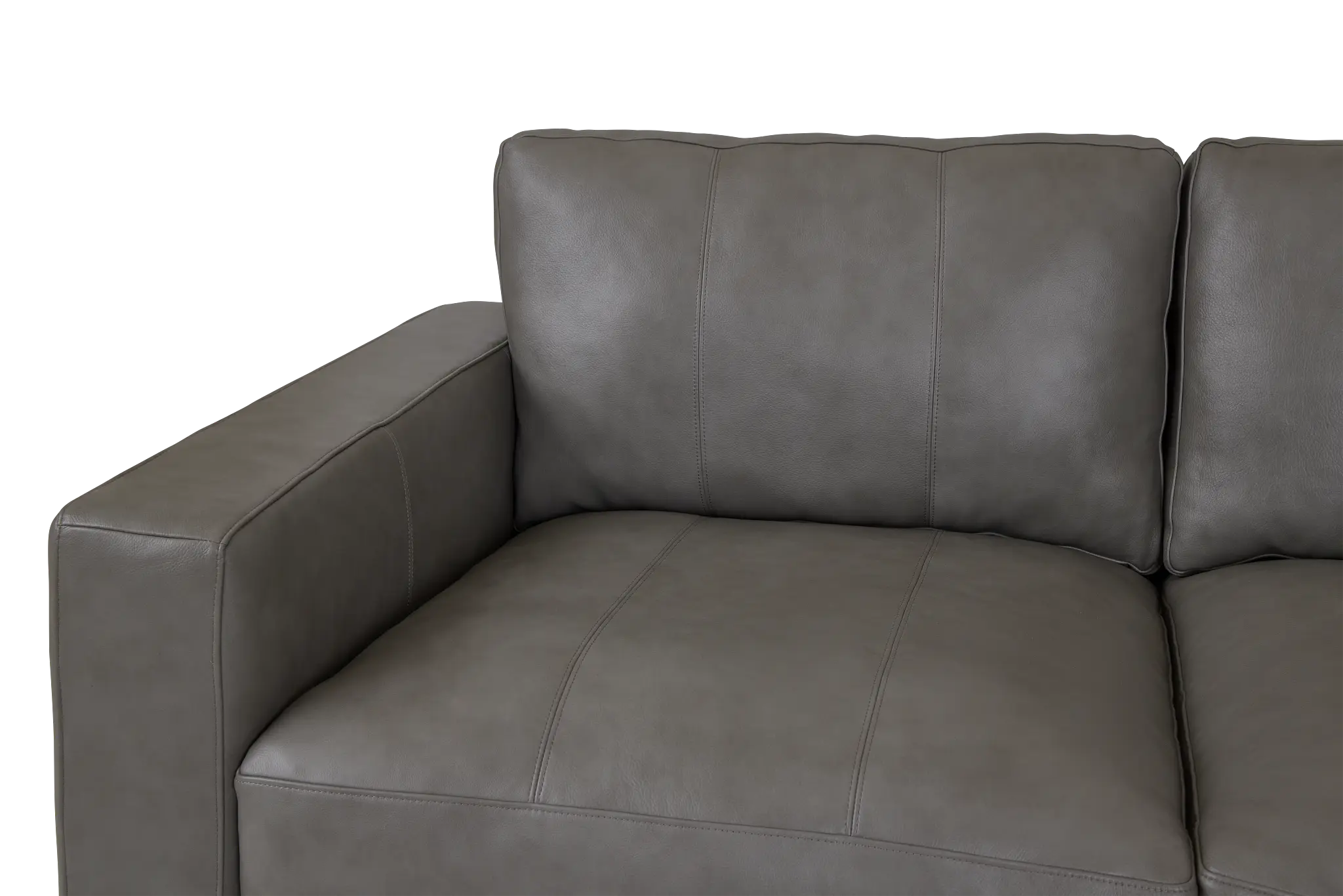 Dawkins Gray Leather Medium Right Chaise Sectional Dawkins Gray Leather Medium Right Chaise Sectional