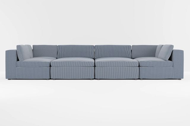 Destin Lucy Navy Fabric 8-piece Pit Sectional