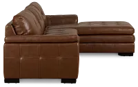 Braden Medium Brown Leather Right Chaise Sectional
