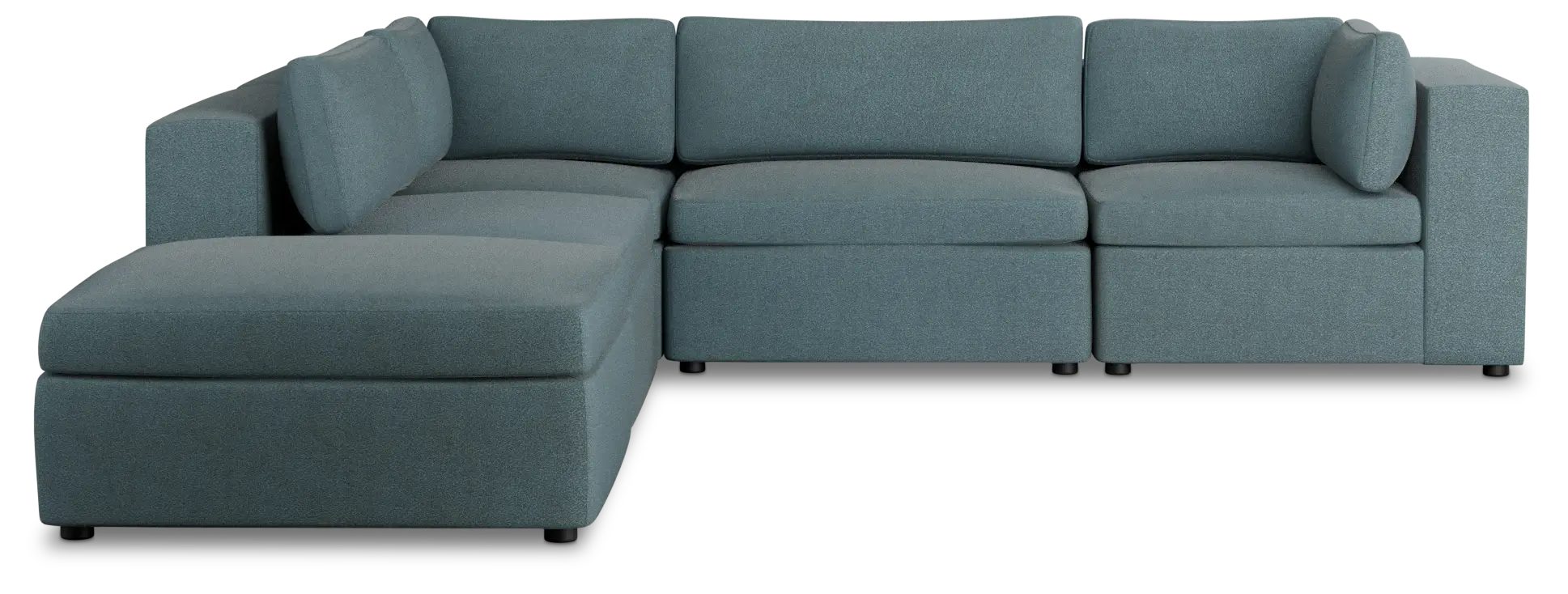 Destin Sutton Blue Fabric 5pc Bumper Sectional Destin Sutton Blue Fabric 5pc Bumper Sectional