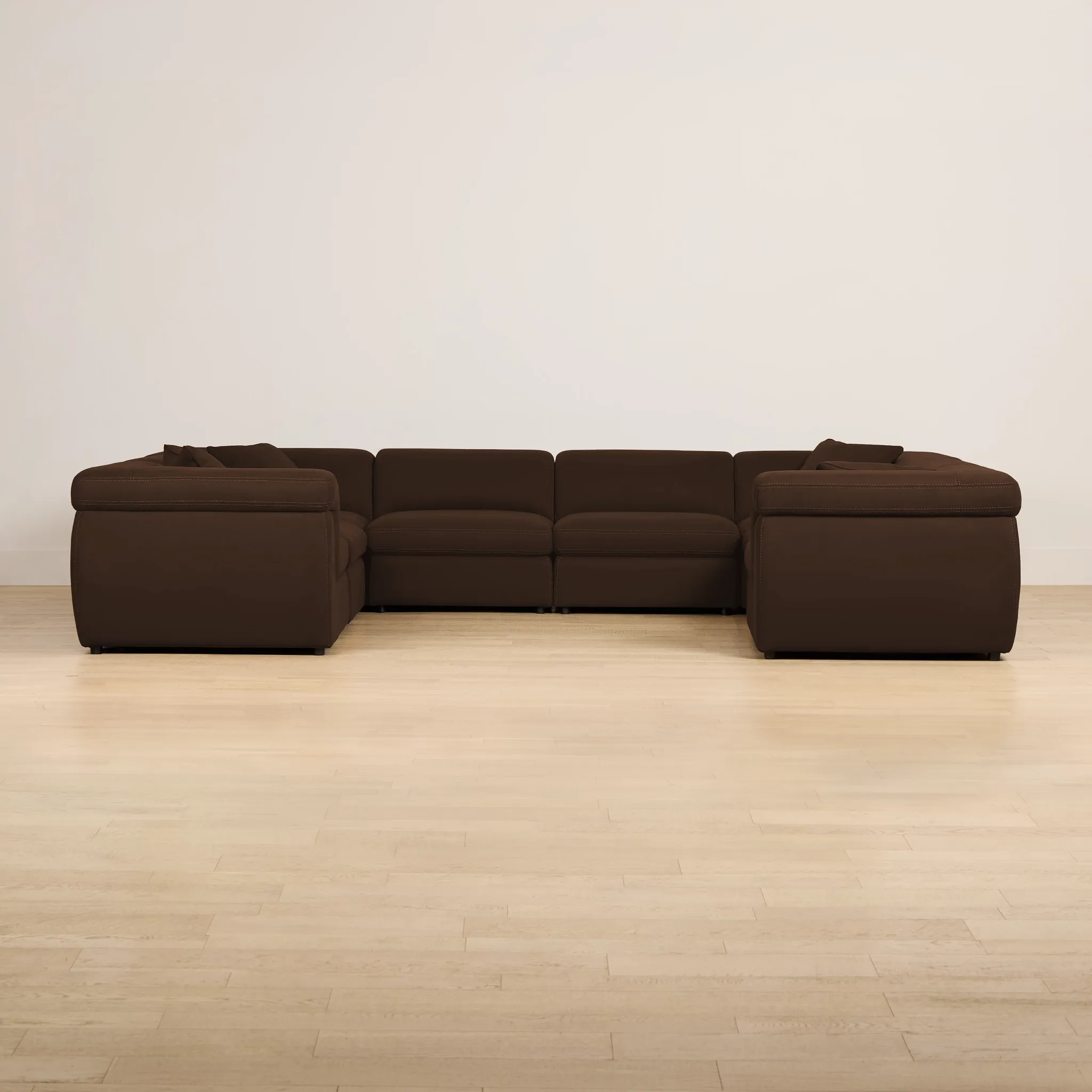 Aria Dark Brown Micro Immersive 8-piece Modular Sectional W/4 Speakers