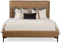 Highland Dark Brown Leather Panel Bed