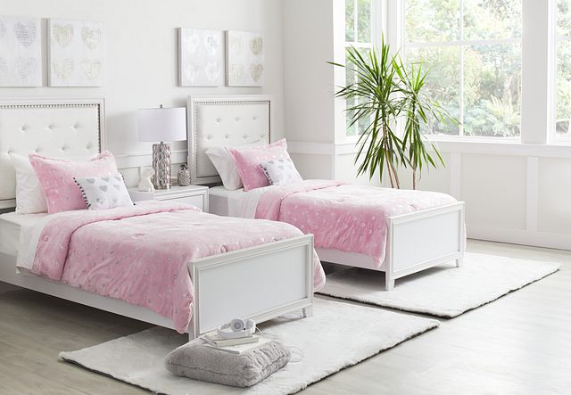 Isabella White Panel Bed