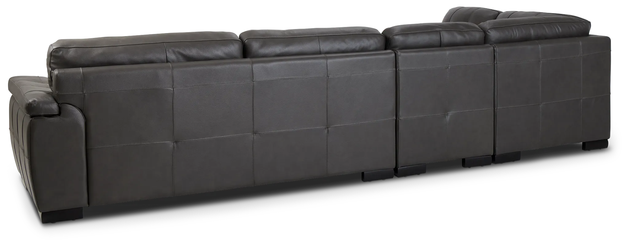 Braden Dark Gray Leather Medium Left Bumper Sectional