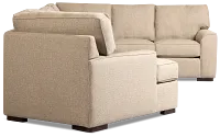Sinclair Brown Fabric Left Cuddler Cooling Memory Foam Sectional