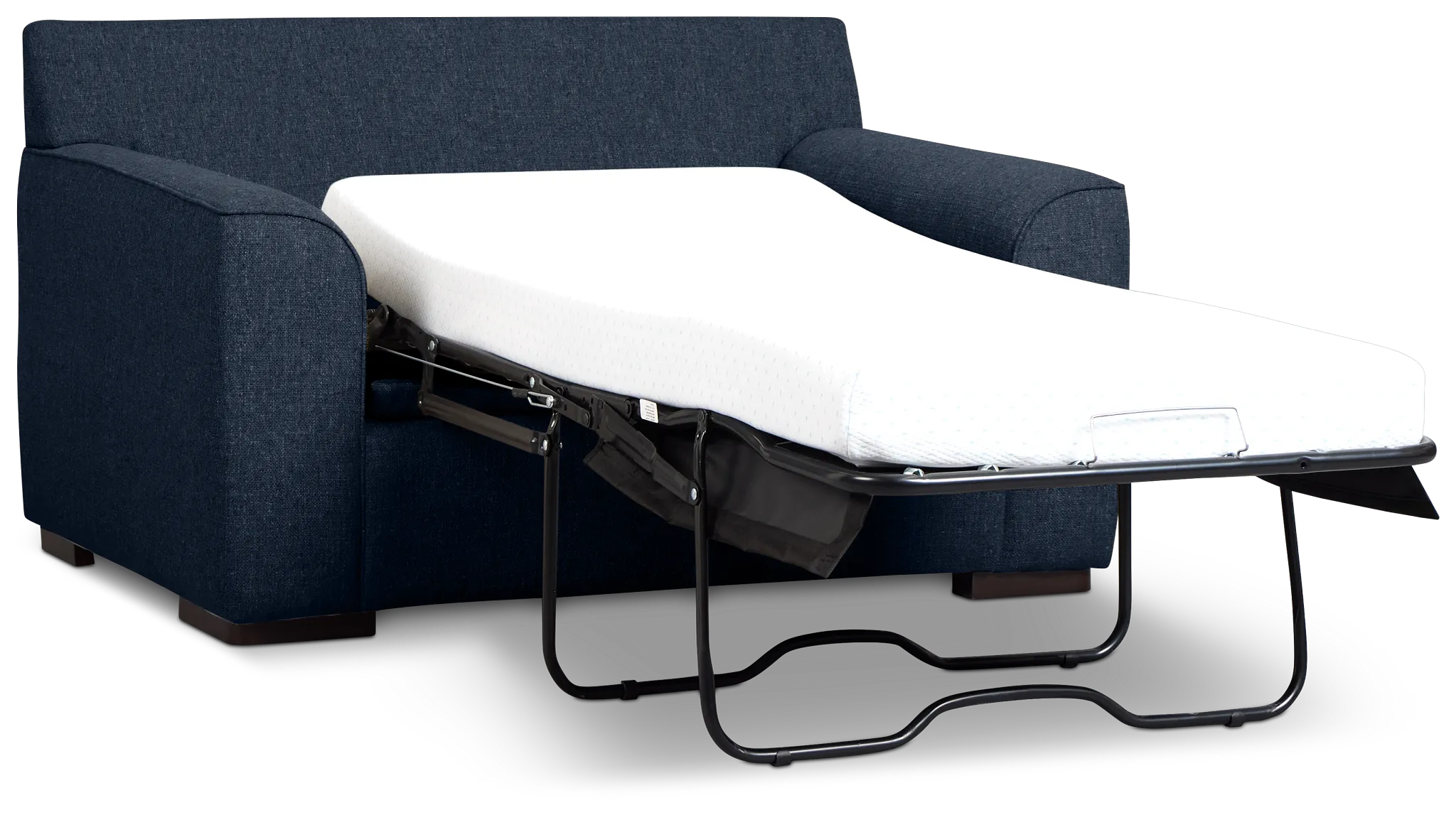 Sinclair Dark Blue Fabric Memory Foam Sleeper