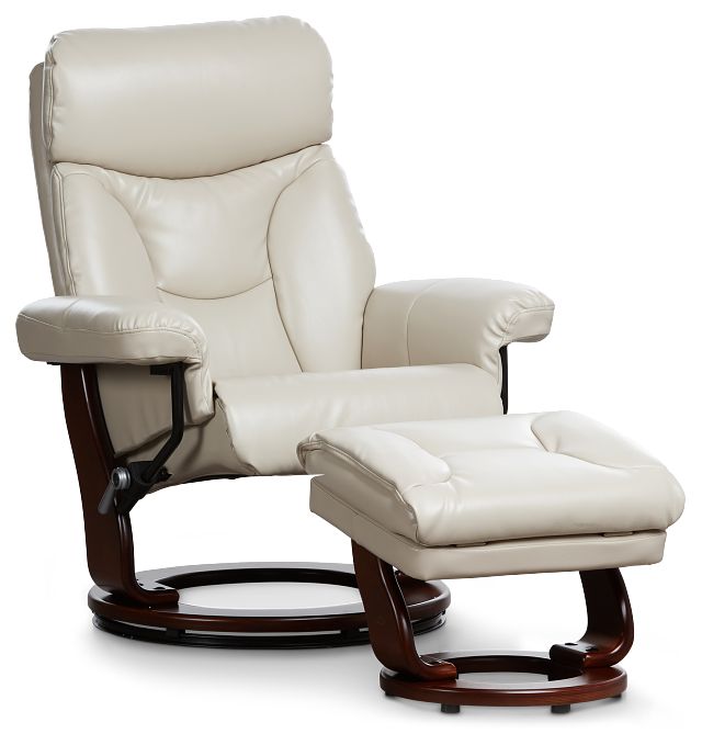 Fisher Taupe Micro Recliner & Ottoman