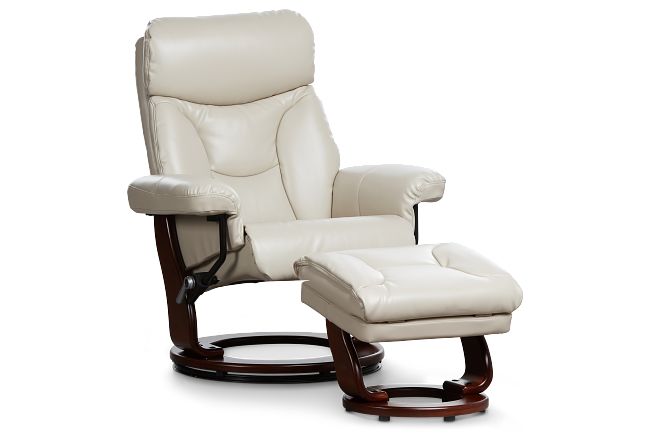 Fisher Taupe Micro Recliner & Ottoman