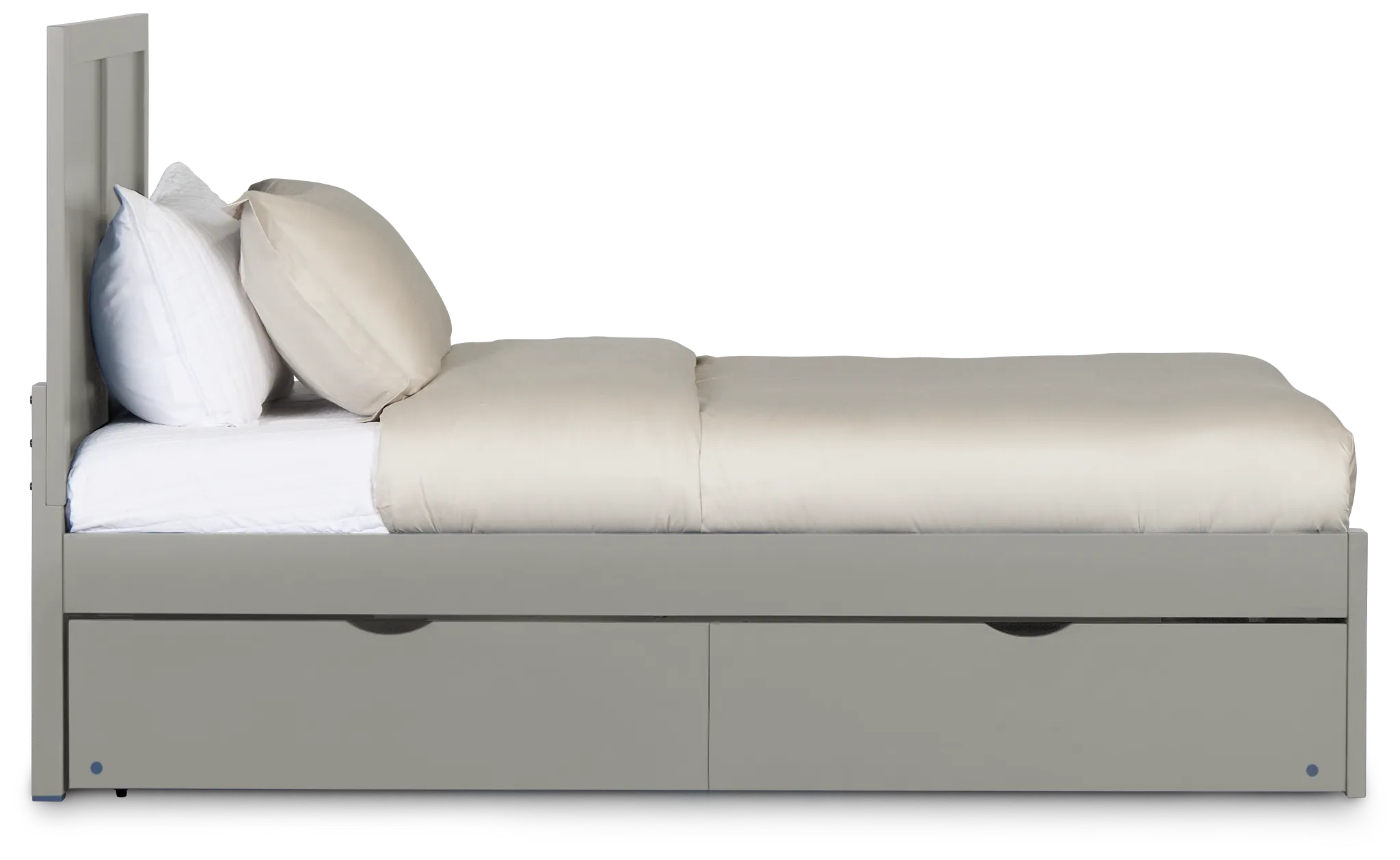 Charleston Gray Panel Bed With 4 Storage Drawers