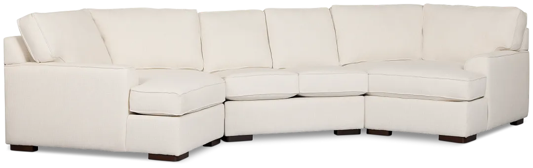 Sinclair Light Beige Fabric Dual Cuddler Sectional