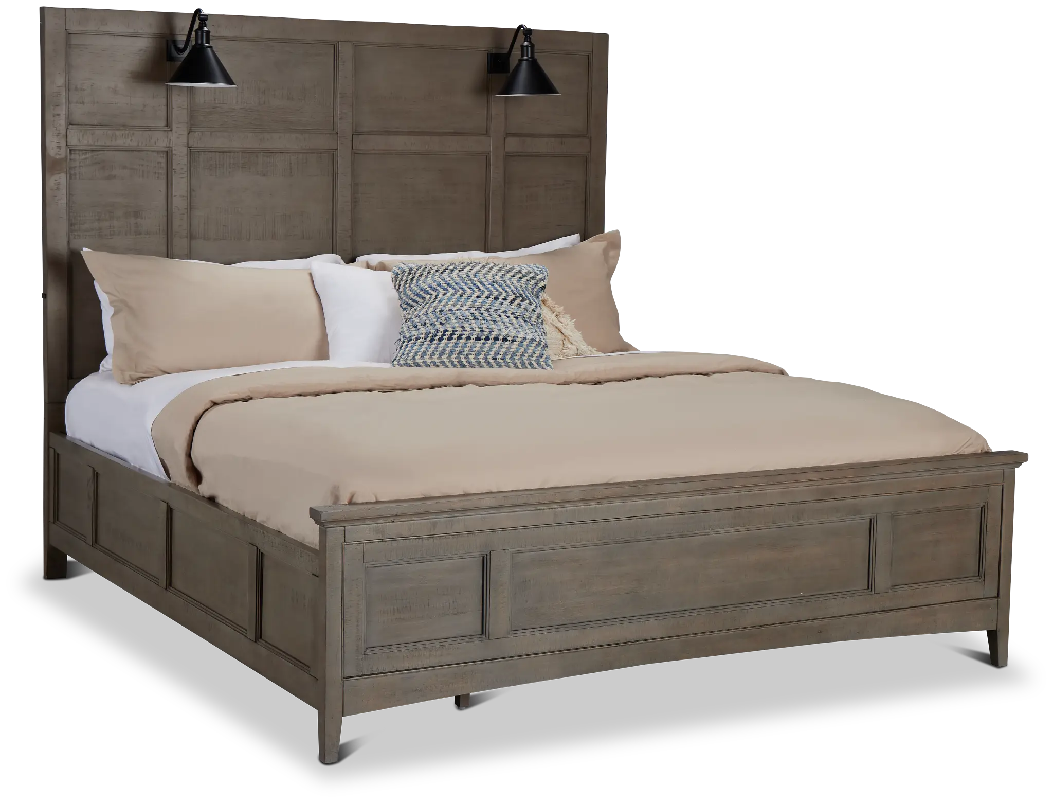 Heron Cove Light Tone Panel Bed With Lights Heron Cove Light Tone Panel Bed With Lights