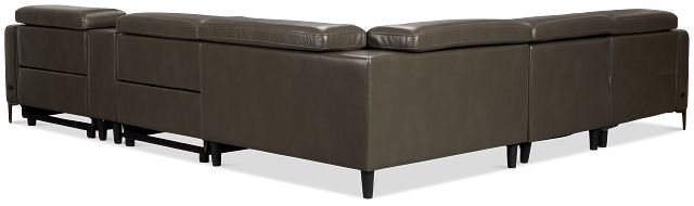 Ava Dark Gray Micro Small Dual Power Left Chaise Sectional