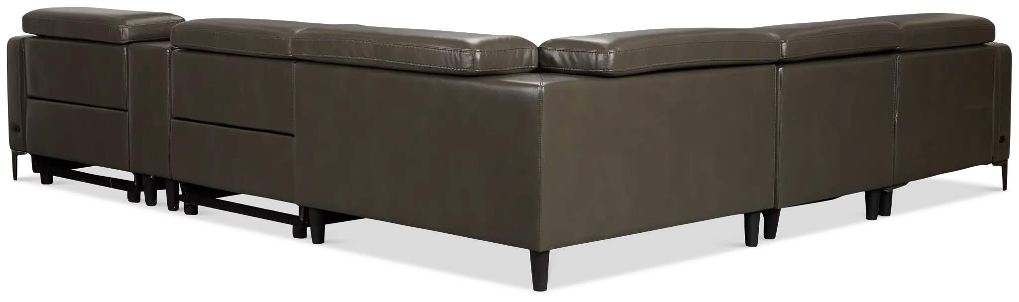 Ava Dark Gray Micro Small Dual Power Left Chaise Sectional Ava Dark Gray Micro Small Dual Power Left Chaise Sectional