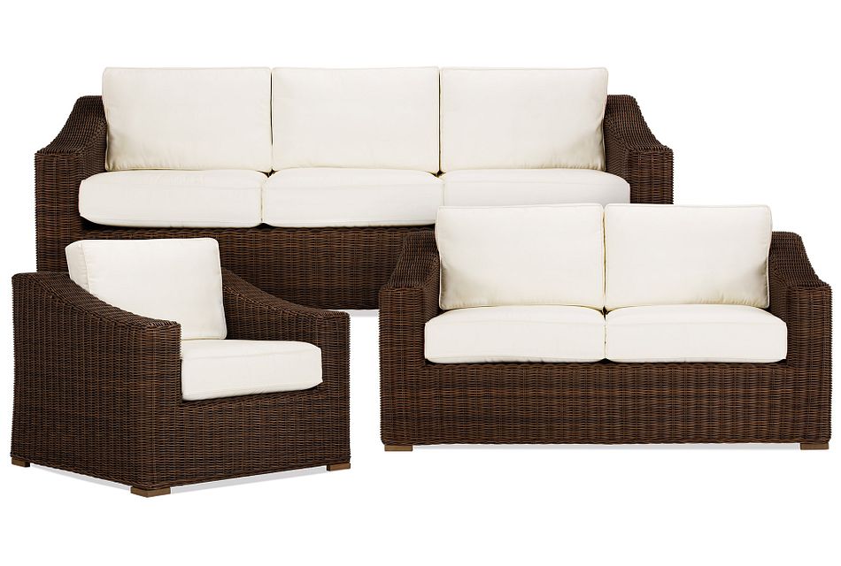 Canyon Dark Brown White Outdoor Living Room Set Outdoor Living