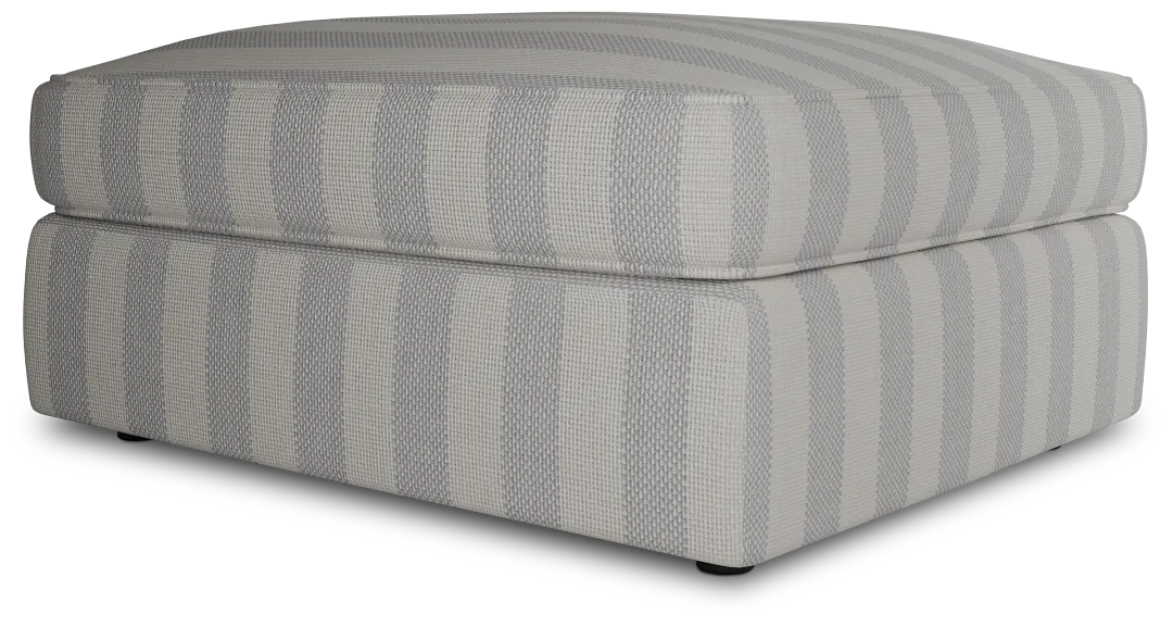 Siesta Sea Lane Light Gray Fabric Ottoman