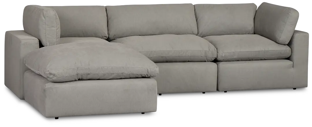 Grant Light Gray Fabric 4-piece Bumper Sectional Grant Light Gray Fabric 4-piece Bumper Sectional