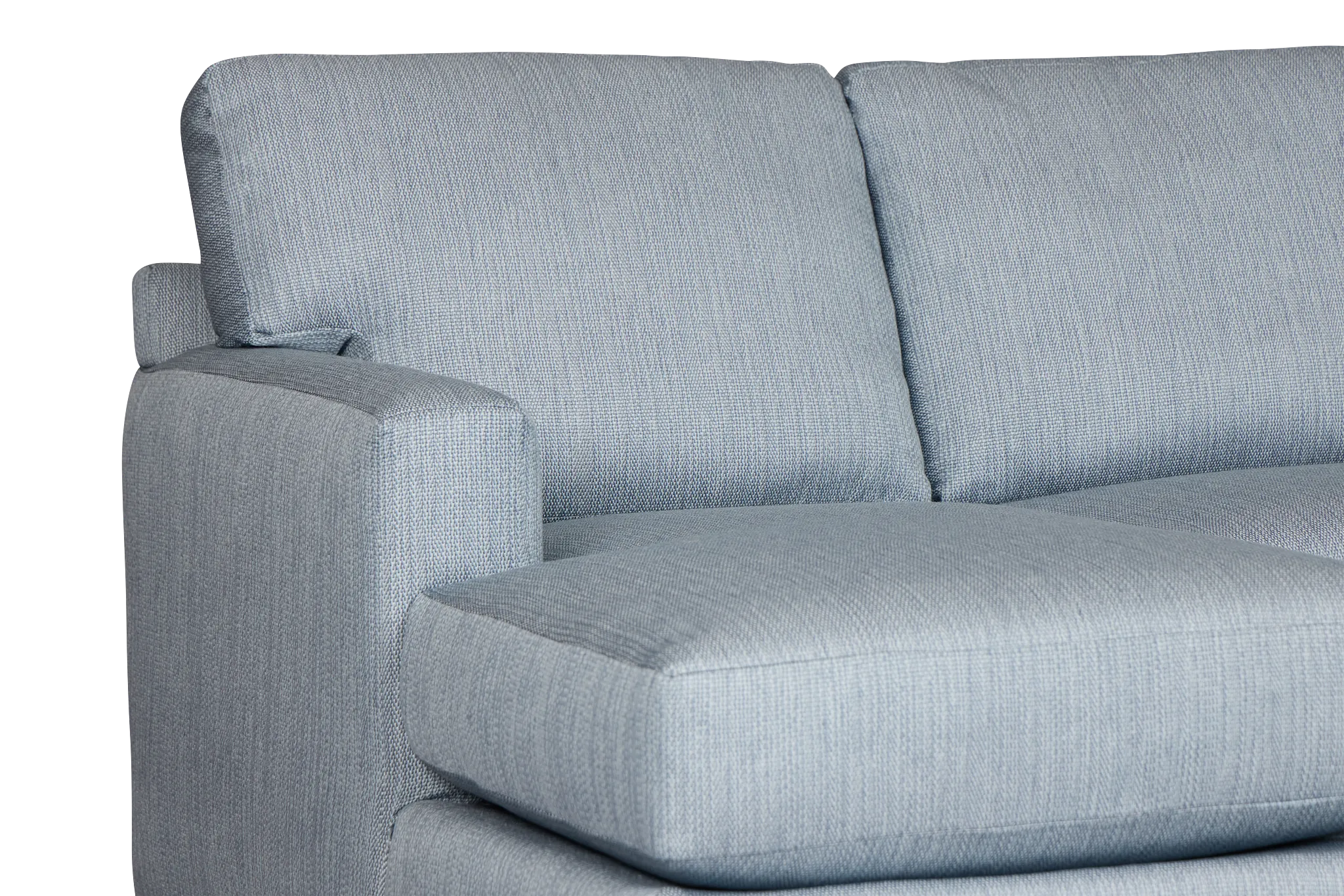 Rhodes Light Blue Fabric Left Chaise Sectional