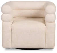 Celine Light Beige Fabric Swivel Accent Chair