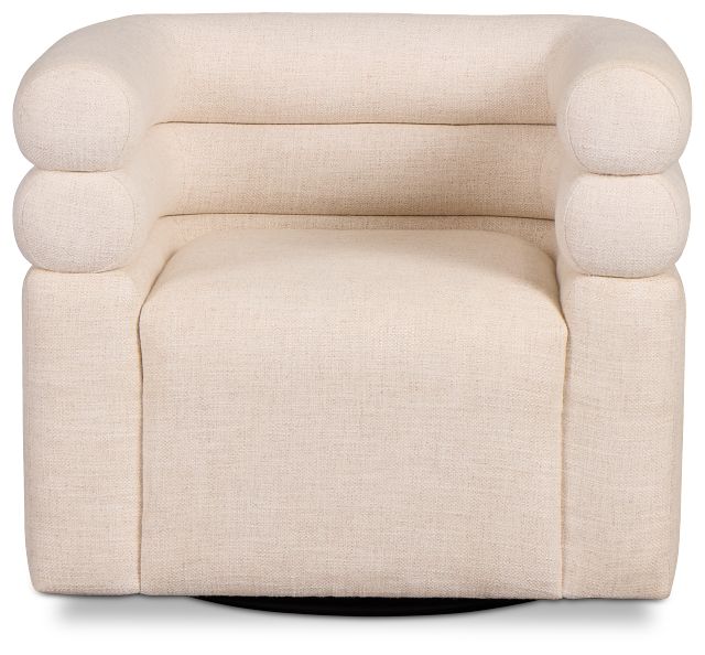 Celine Light Beige Fabric Swivel Accent Chair