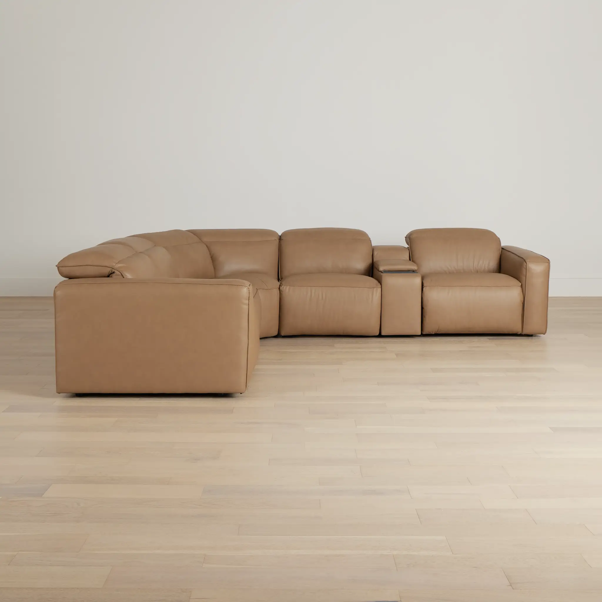 Ryland Brown Lthr/vinyl Medium Dual Power 2-arm Reclining Sectional Ryland Brown Lthr/vinyl Medium Dual Power 2-arm Reclining Sectional