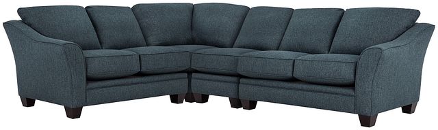 Avery Dark Blue Fabric Large Two-arm Sectional