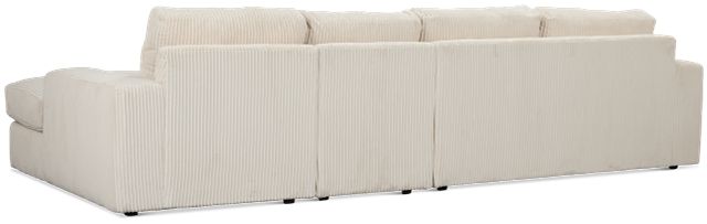 Charlie Ivory Fabric Small Right Chaise Sectional