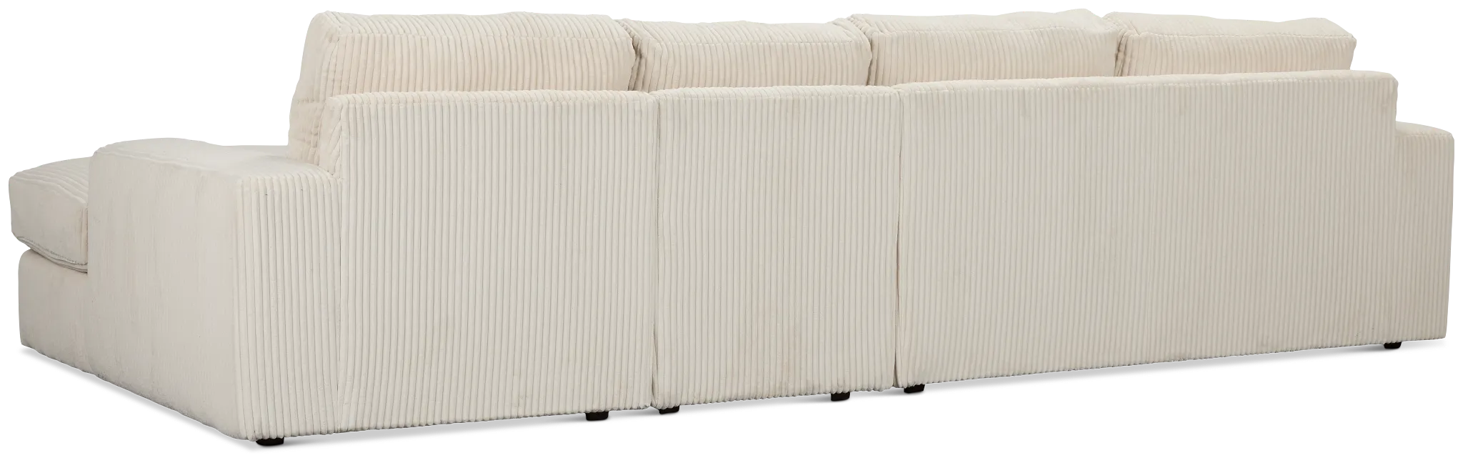 Charlie Ivory Fabric Small Right Chaise Sectional