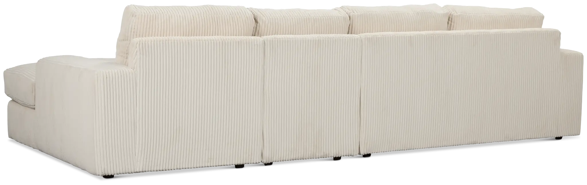 Charlie Ivory Fabric Small Right Chaise Sectional Charlie Ivory Fabric Small Right Chaise Sectional