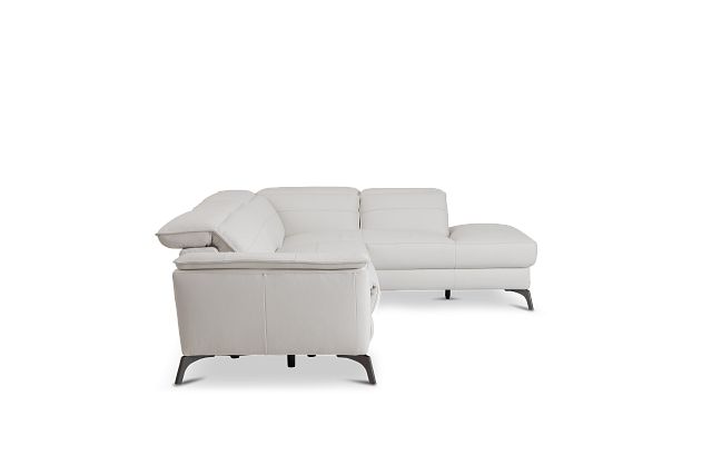 Pearson White Leather Right Bumper Sectional