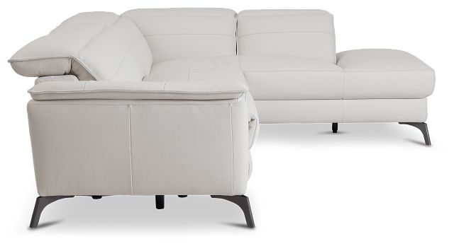 Pearson White Leather Right Bumper Sectional