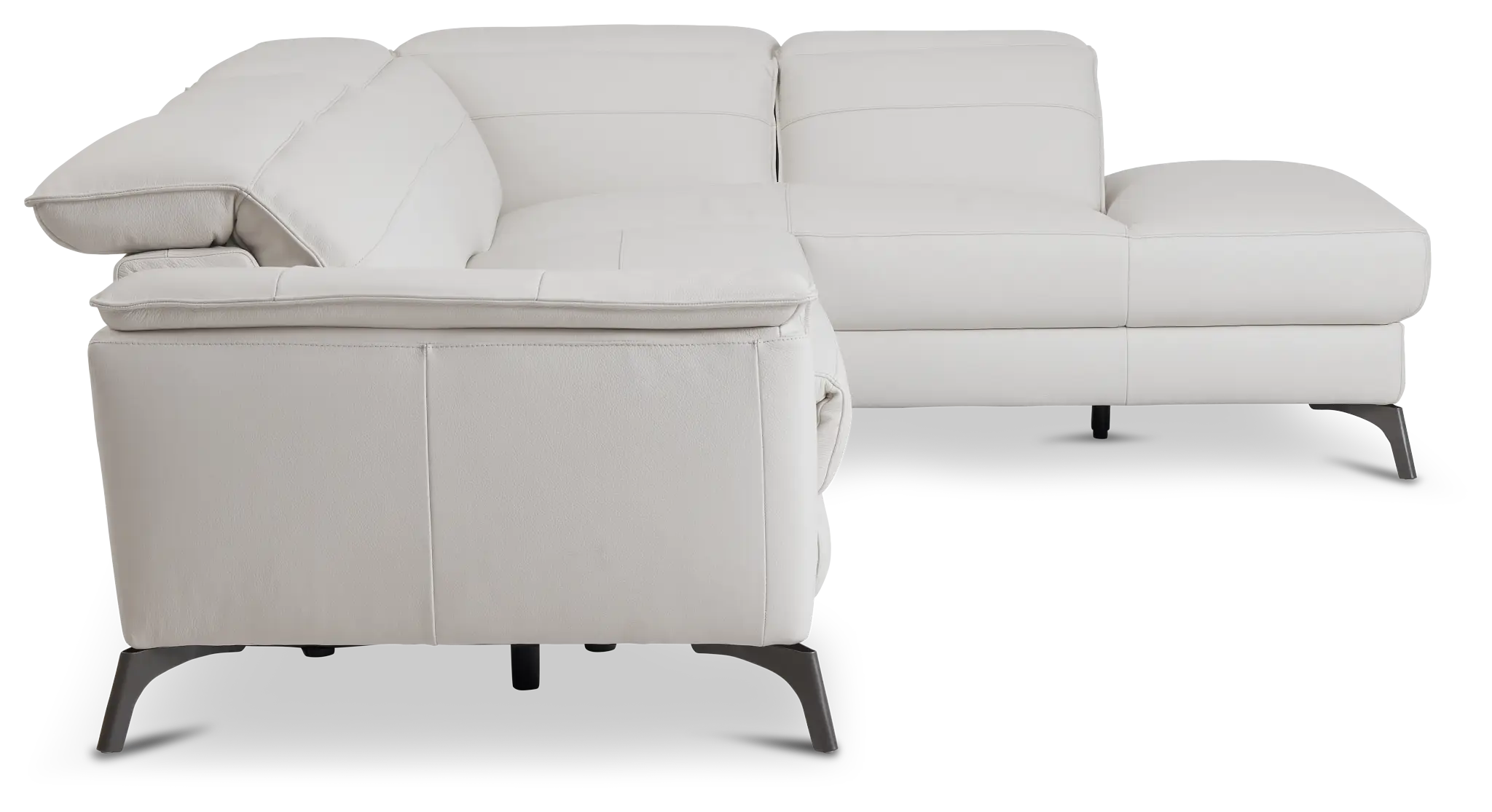 Pearson White Leather Right Bumper Sectional Pearson White Leather Right Bumper Sectional