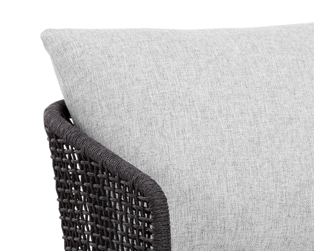 Ukiah Black Gray Cushioned Arm Chair
