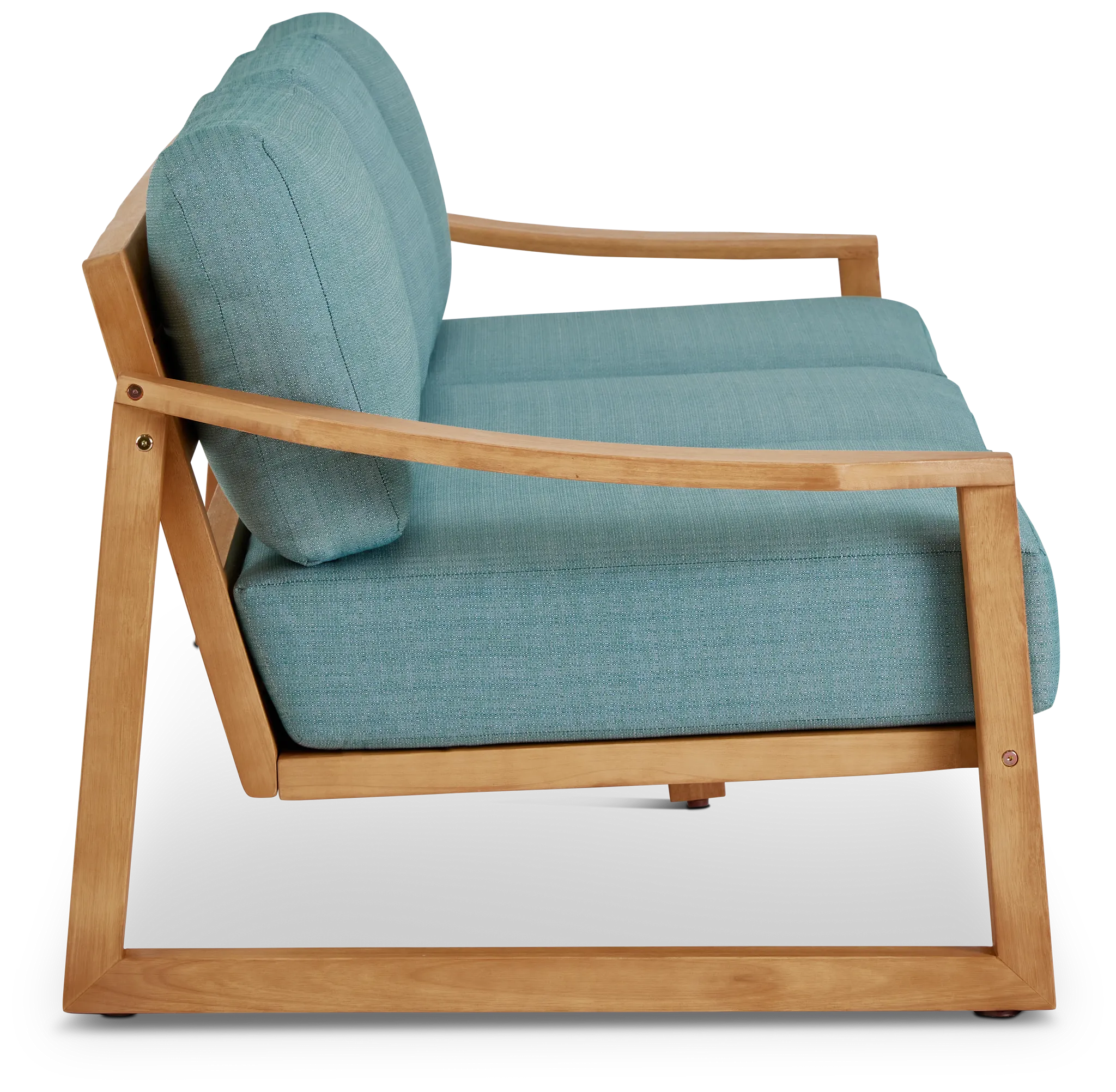 Tobago Light Tone Sofa With Teal Cushions