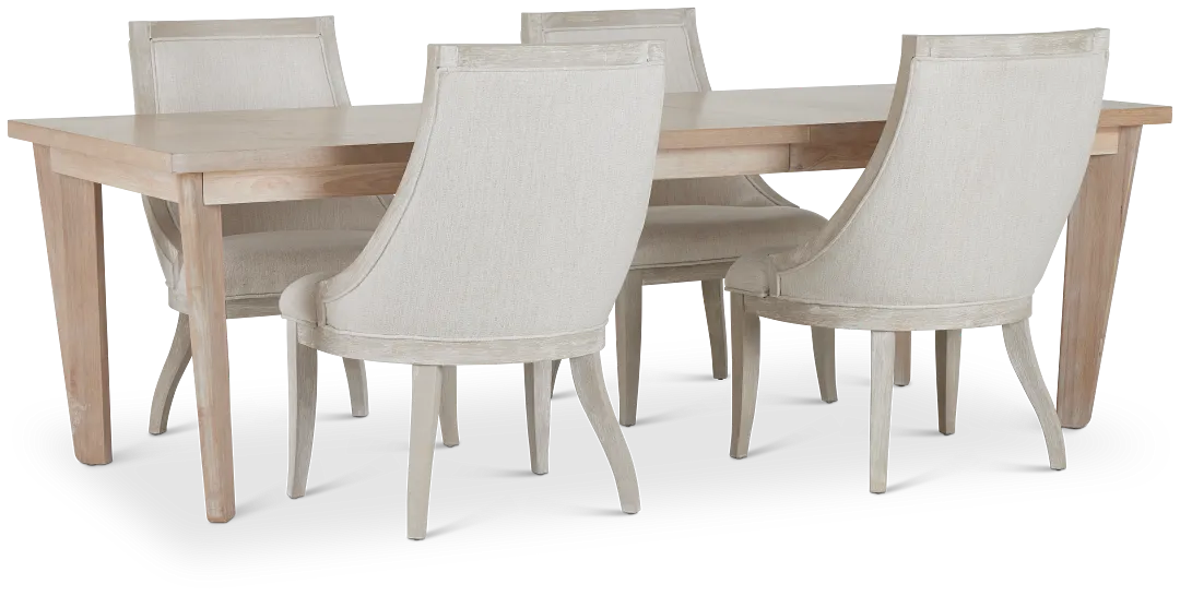 Boca Grande Light Tone Table & 4 Curved Chairs