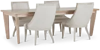 Boca Grande Light Tone Table & 4 Curved Chairs