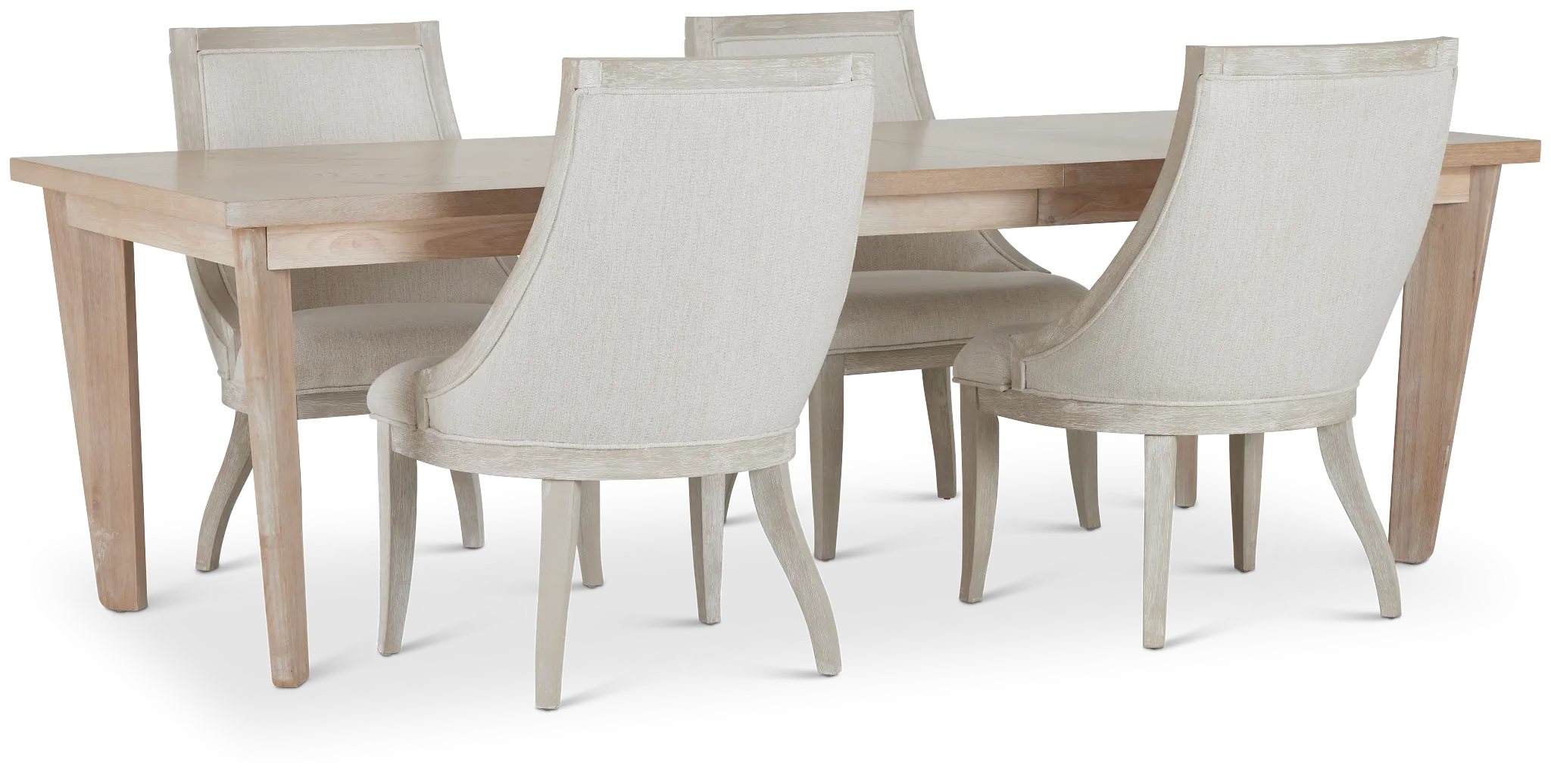 Boca Grande Light Tone Table & 4 Curved Chairs