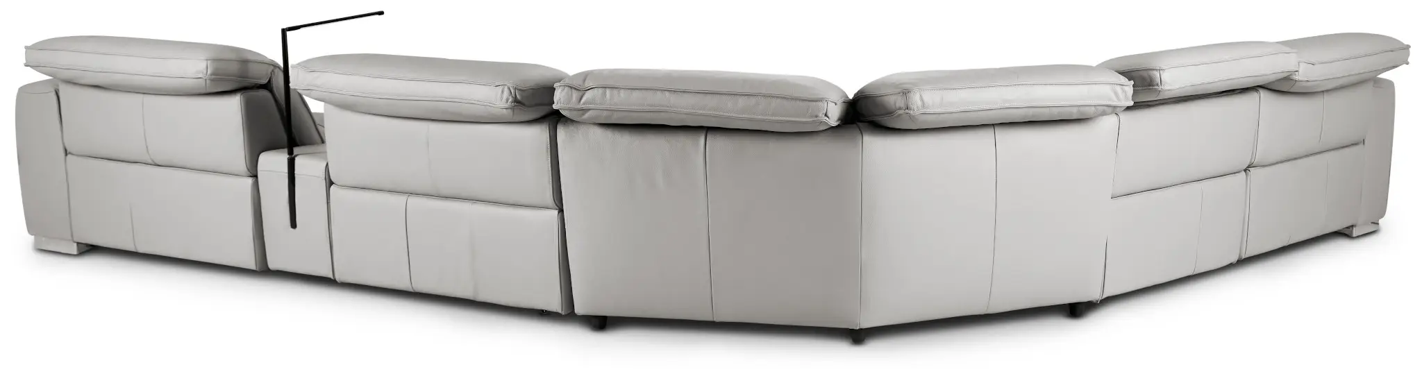 Reva Gray Leather Medium Dual Power 2-arm Reclining Sectional Reva Gray Leather Medium Dual Power 2-arm Reclining Sectional