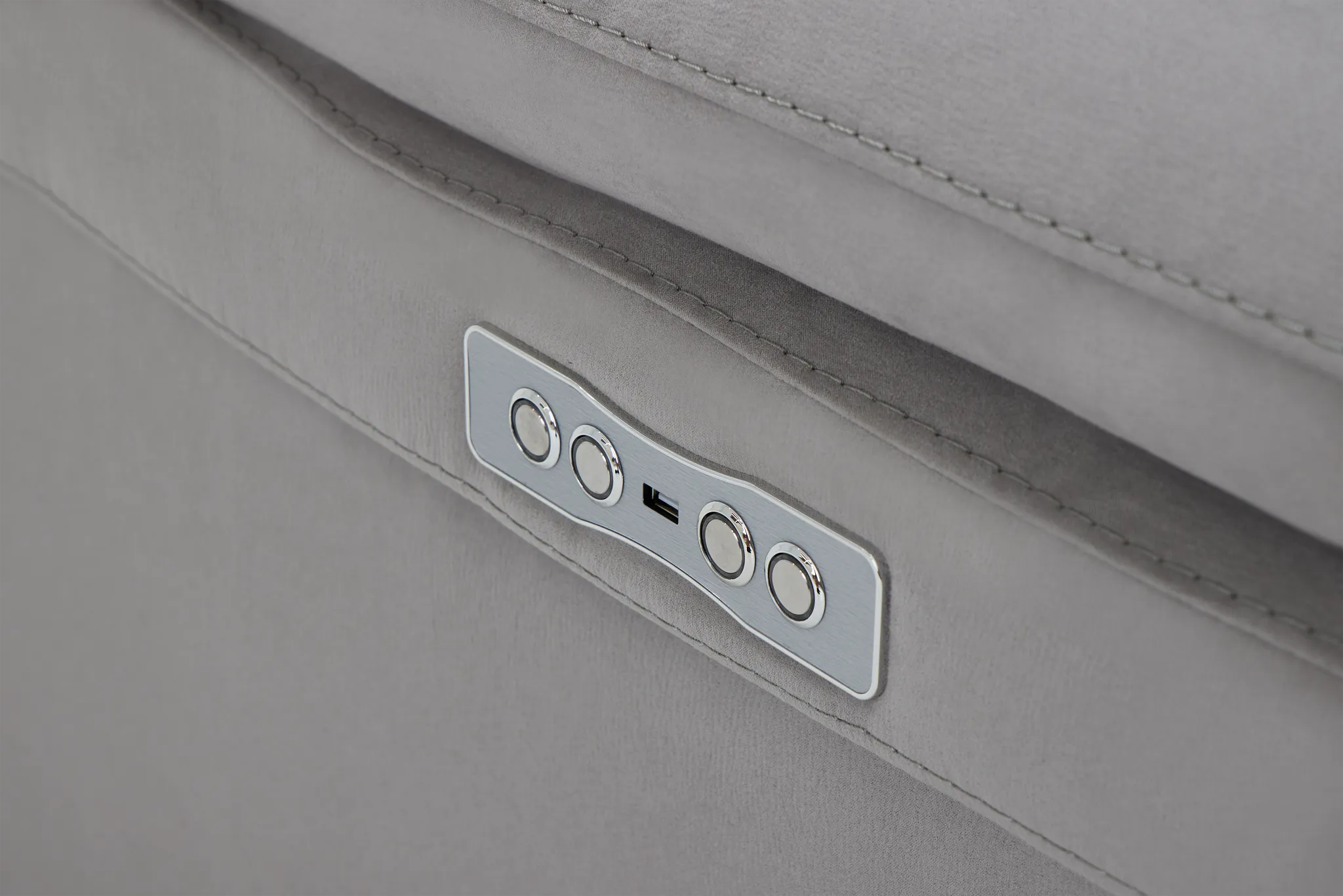 Sentinel Light Gray Micro Power Recliner With Power Headrest