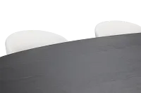 Nomad Black 94" Oval Table & 4 Light Beige Chairs W/ Black Legs