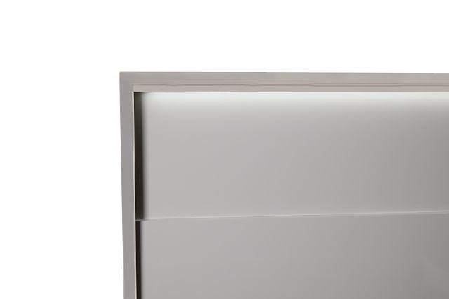 Doral White Panel Bed With Lights