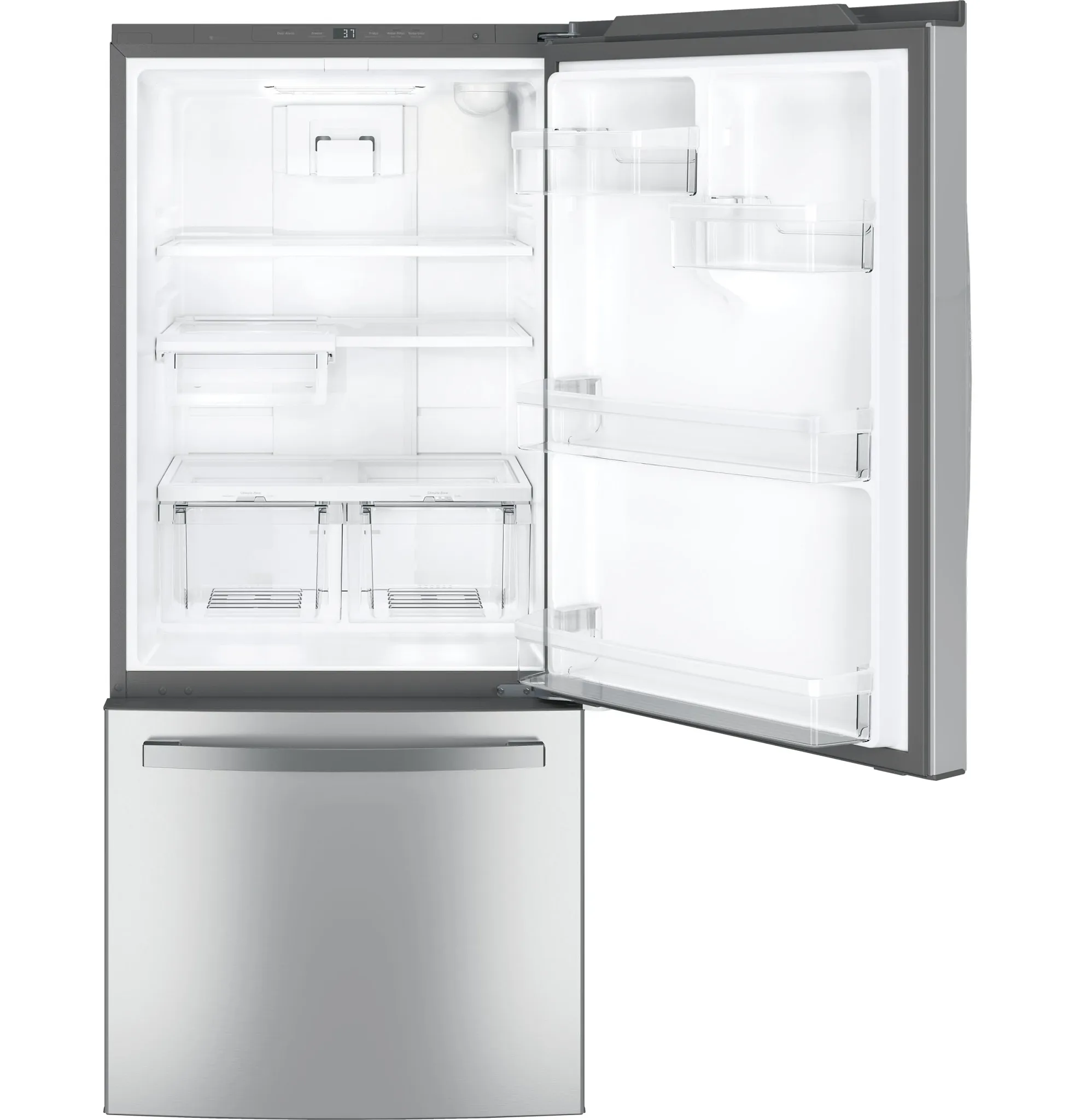 Ge 21 Series Stainless Steel Bottom Freezer Refrigerator