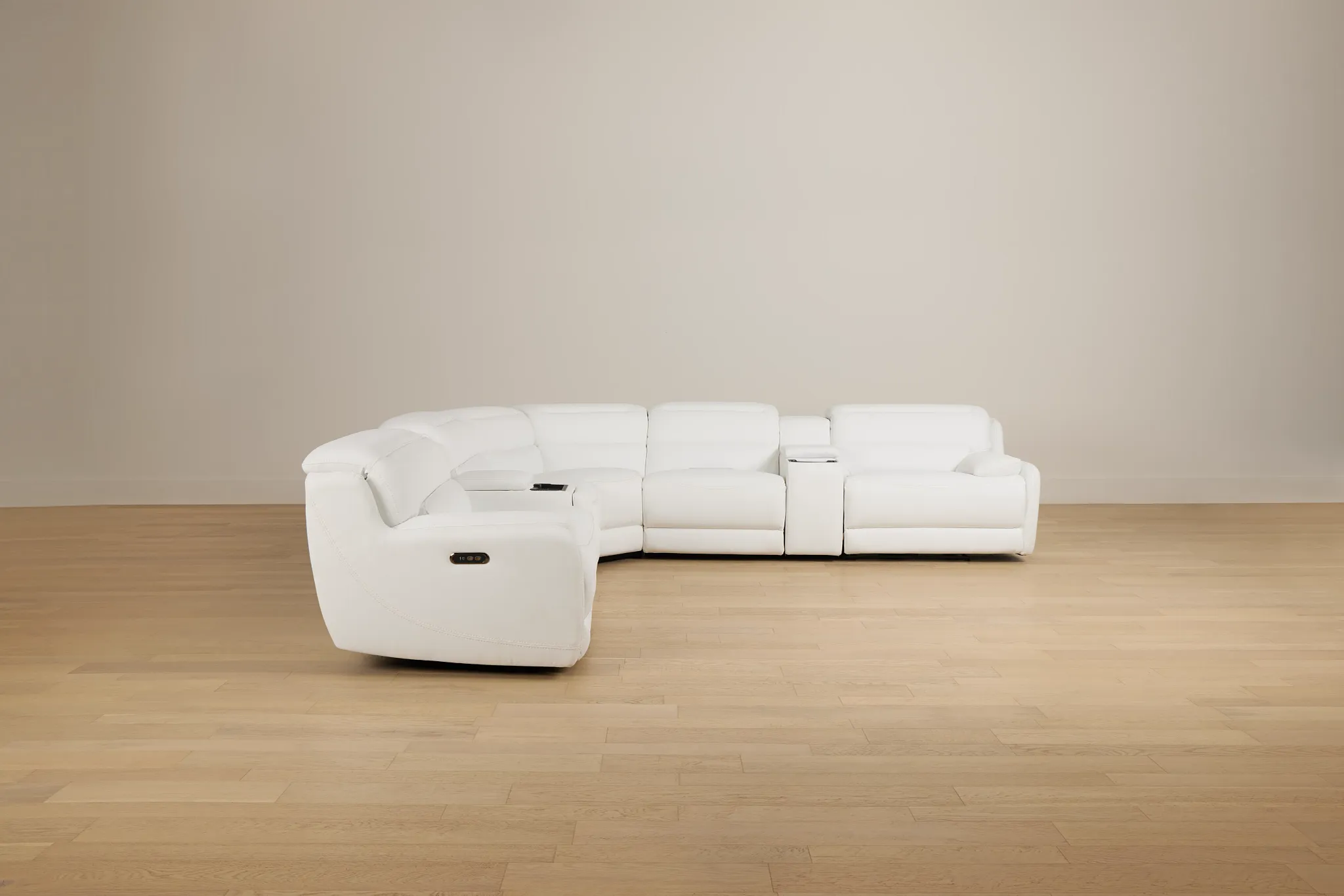 Jett White Micro Large Dual Power Reclining Two-arm Sectional