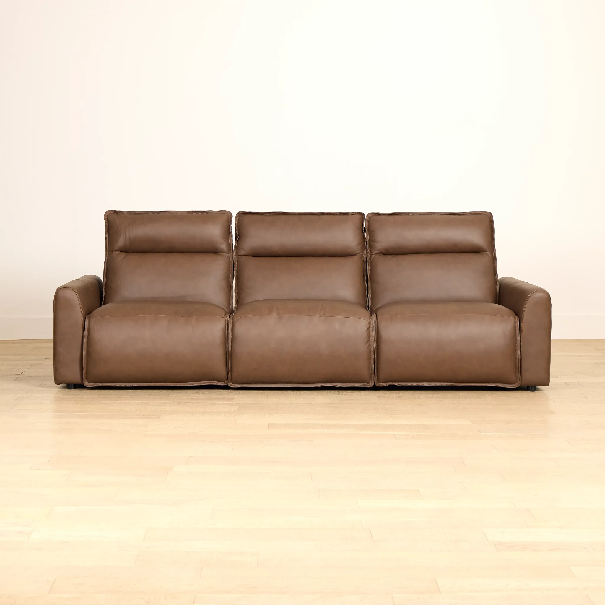 Edison Dark Brown Lthr/vinyl 3-piece Modular Power Sofa