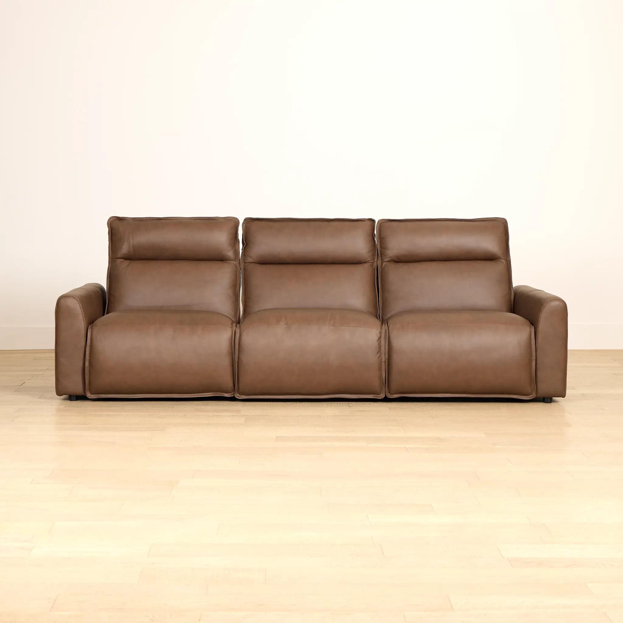 Edison Dark Brown Lthr/vinyl 3-piece Modular Power Sofa Edison Dark Brown Lthr/vinyl 3-piece Modular Power Sofa