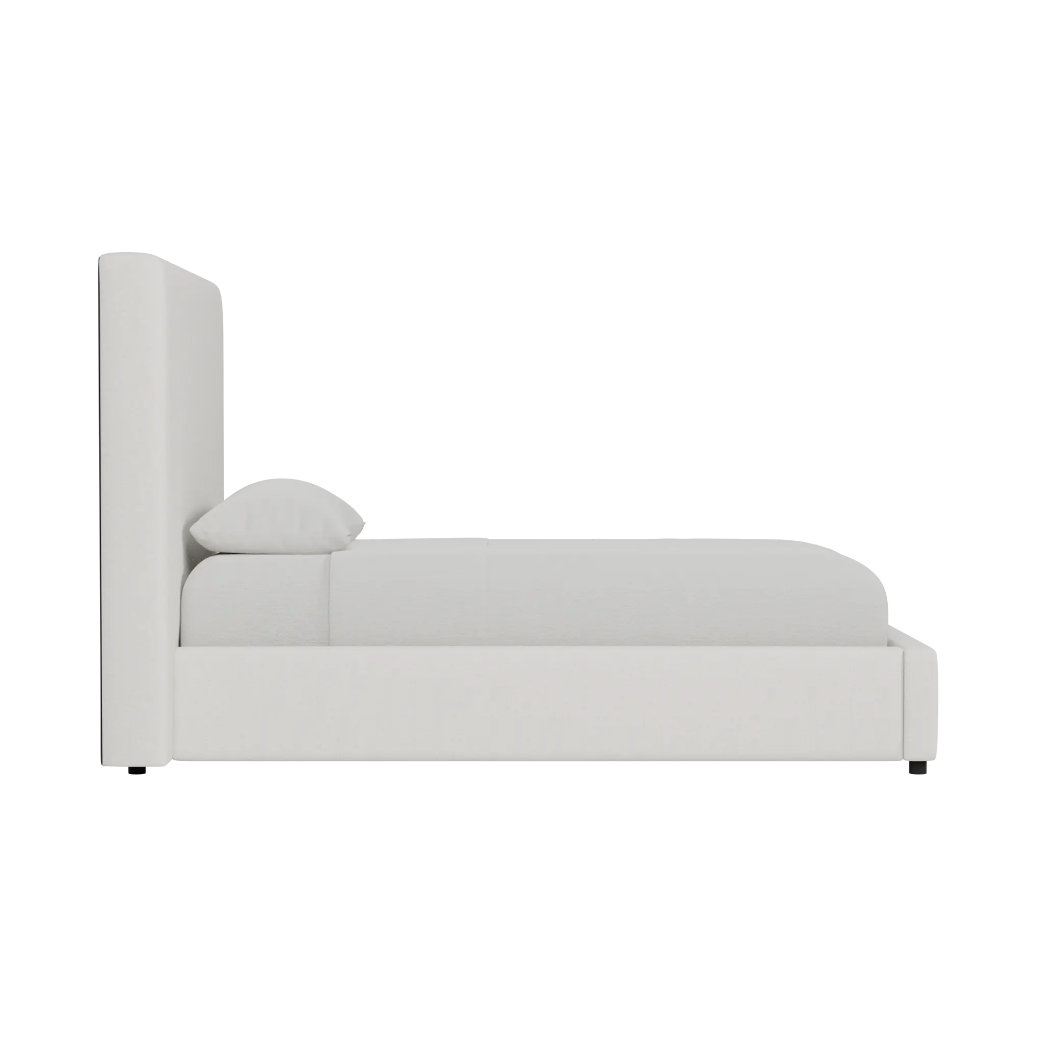 Grayton Natural Beauty Beige 54" Upholstered Platform Bed Grayton Natural Beauty Beige 54" Upholstered Platform Bed