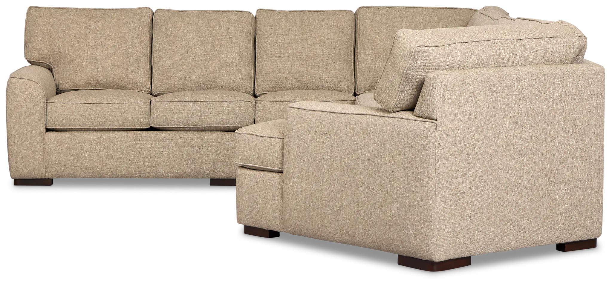 Sinclair Brown Fabric Large Right Cuddler Sectional