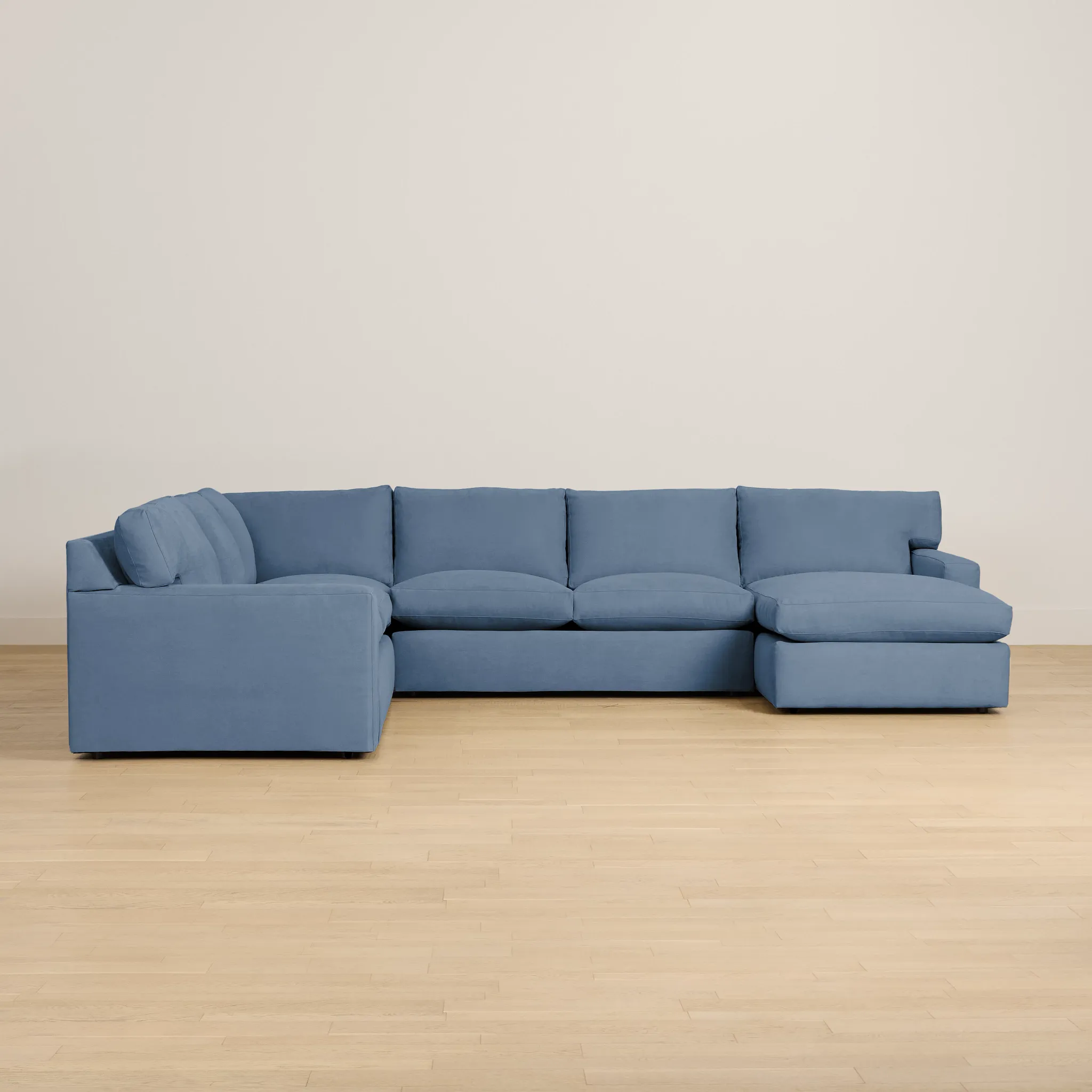 Hudson Blue Fabric Medium Right Chaise Sectional