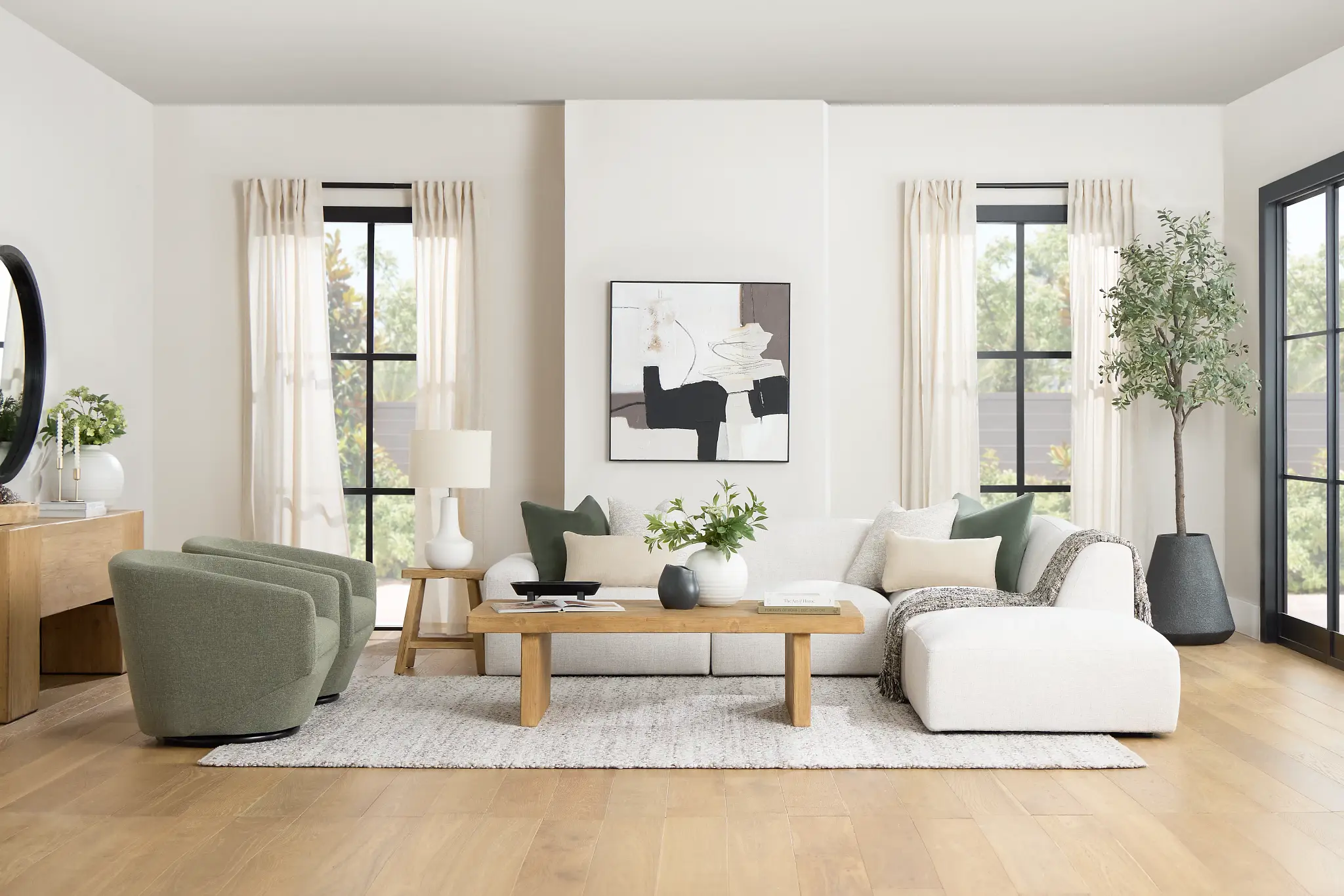 Baylor Light Beige Fabric 5-piece Right Facing Bumper Sectional Baylor Light Beige Fabric 5-piece Right Facing Bumper Sectional