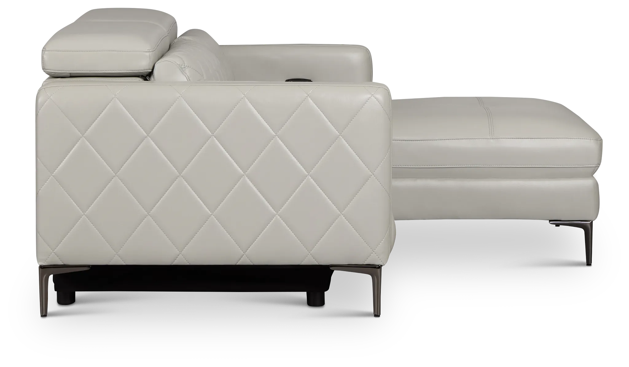 Ava Light Gray Micro Right Chaise Power Reclining Sectional